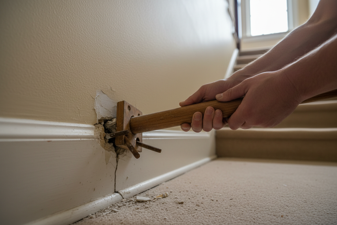 Problem photo – Wobbly handrail (anchors, studs, safety considerations)