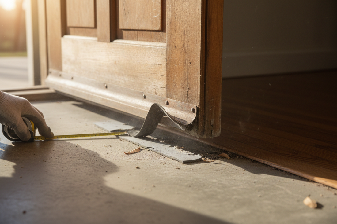 Problem photo – Draft under exterior door (door sweep, weatherstripping, threshold adjustment)