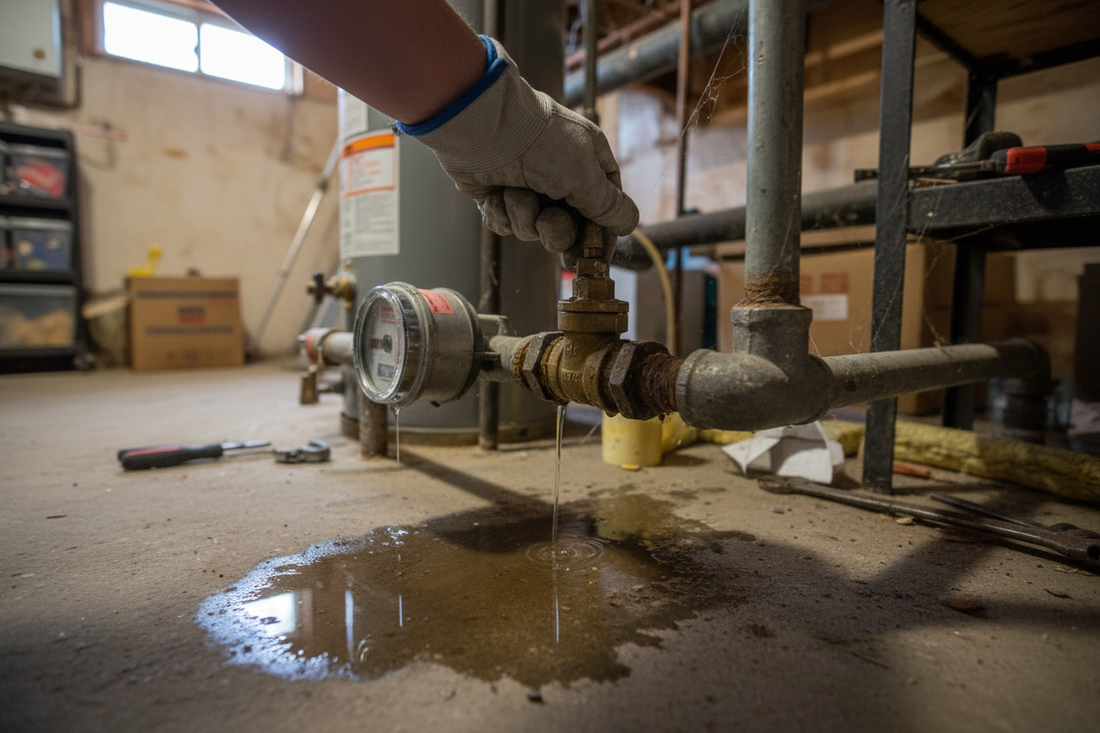 Problem photo – Knowing how to quickly shut off your home's main water supply is crucial in an emergency; learn where to locate it, how to test it, and why understanding this simple step can prevent major water damage.